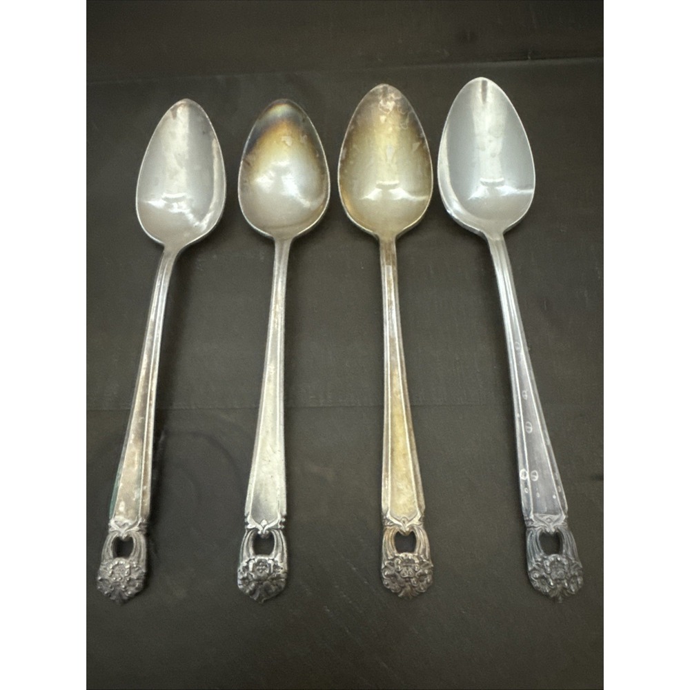 ETERNALLY YOURS 1847 Rogers Bros. Silver Plate Teaspoons 6-1/8" Set Of 4